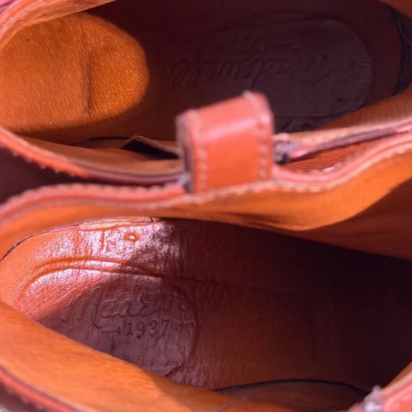 Madewell Billie Boots genuine leather stacked heel coffee Size 6.5 - Picture 10 of 11